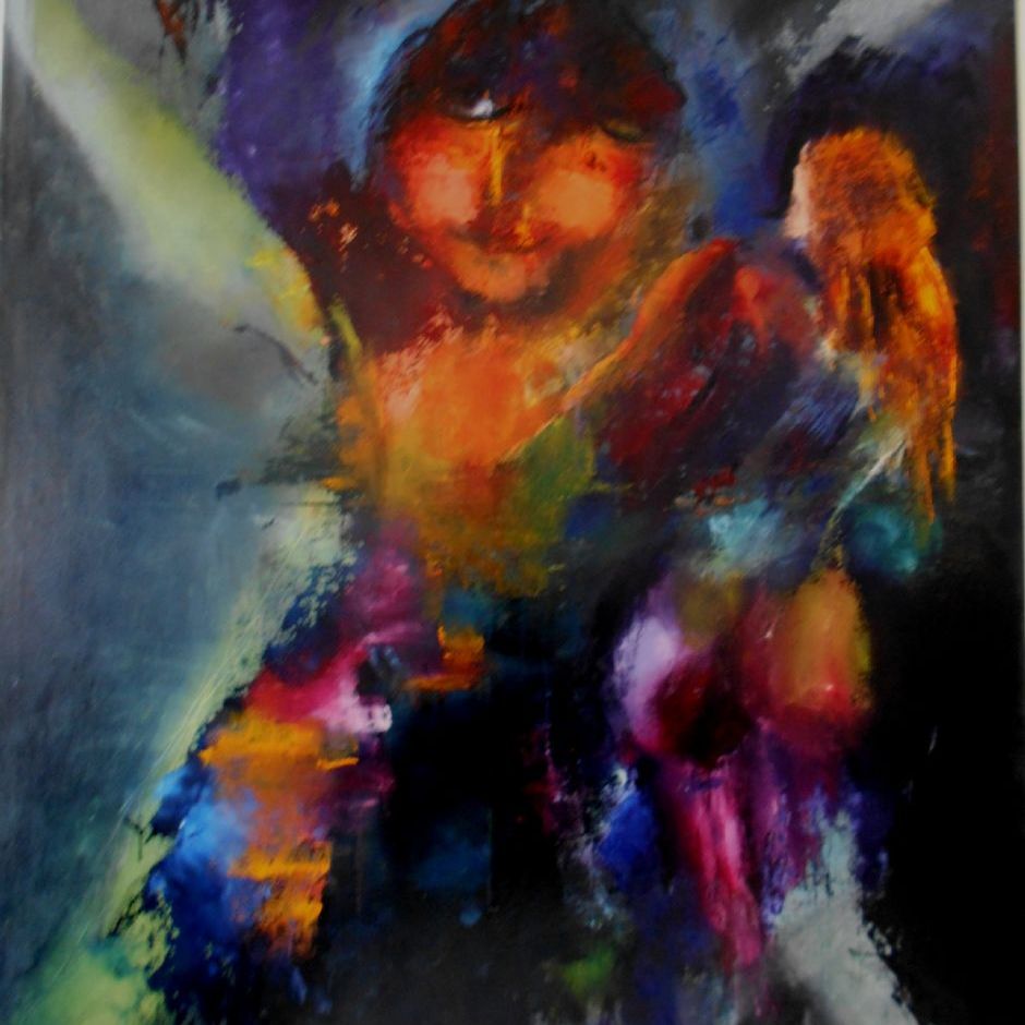 Nr. 244
Olie på lærred
Titel: The Meetings
Mål: h. 140 x br. 120 cm
Incl. svæveramme sort/sølv
Pris kr. 13.000/Euro 1.750