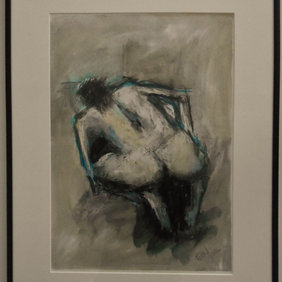 No. T104
Original tegning - signeret
Oliekridt på papir
format:42 x 29,7 cm.
Incl. passepartout m/ sort ramme - mål 42 x 59 cm.
Dkr. 1800/euro € 240