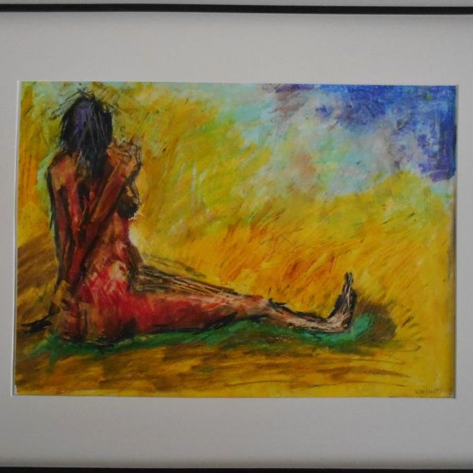 Nr. T128
Original tegning
Oliekridt på papir
format:  42 x 59,4 cm.
Incl. passepartout m/ sort ramme, mål 84 x 59 cm.
Dkr. 2.500/euro  335