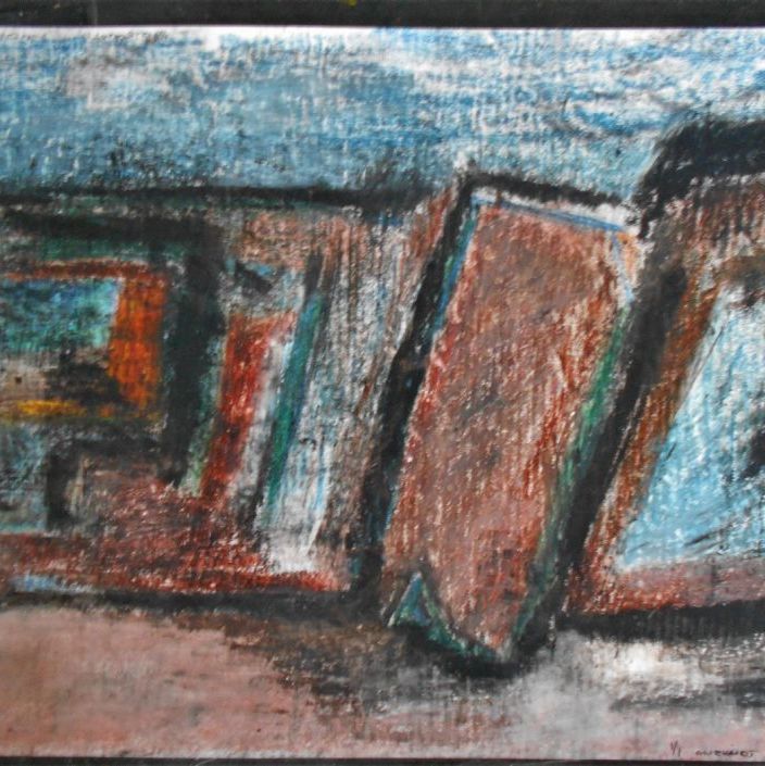 No. T143
Original tegning - signeret
Oliekridt på papir
format:42 x 29,7 cm.
Incl. passepartout m/ sort ramme - mål 42 x 59 cm.
Dkr. 1800/euro € 240