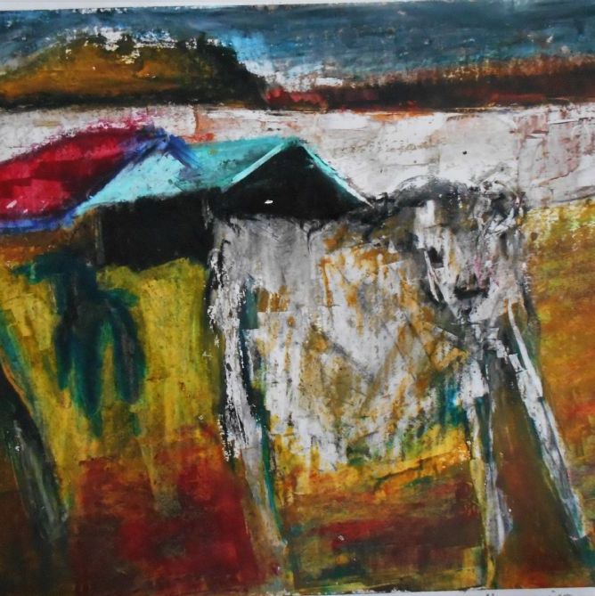 T141
Original tegning
Oliekridt på papir
format: 42 x 29,7 cm.
Incl.  passepartout m/ sort ramme, mål 42 x 59 cm.
Dkr. 2.000
euro  260