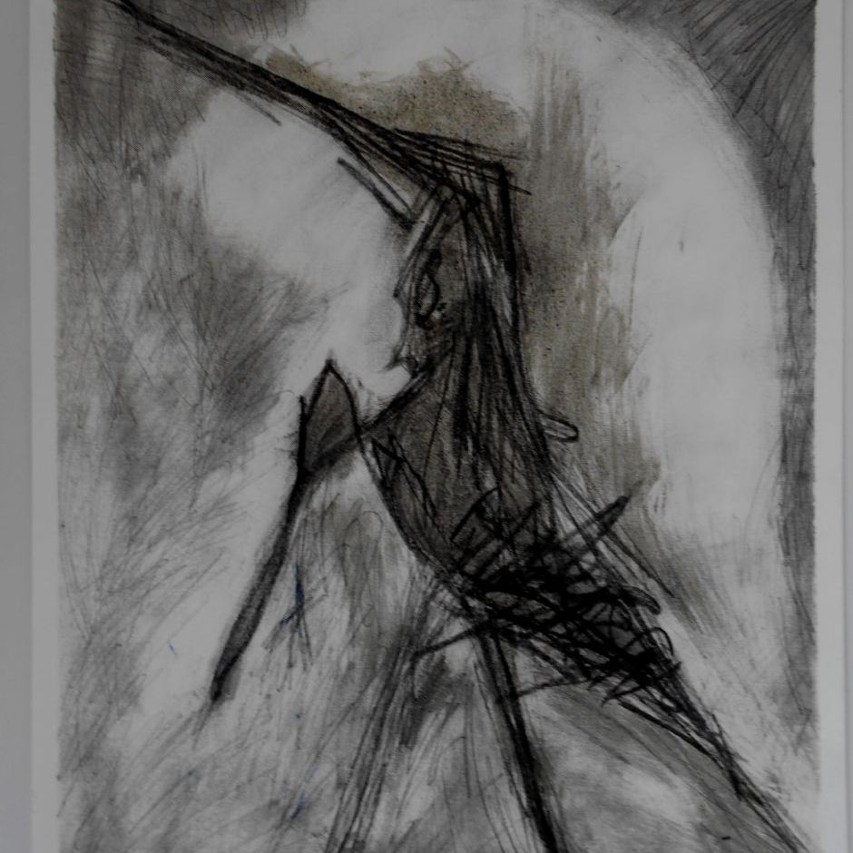 No. T140
Original tegning - signeret
Oliekridt på papir
format:42 x 29,7 cm.
Incl. passepartout m/ sort ramme - mål 42 x 59 cm.
Dkr. 1800/euro € 240