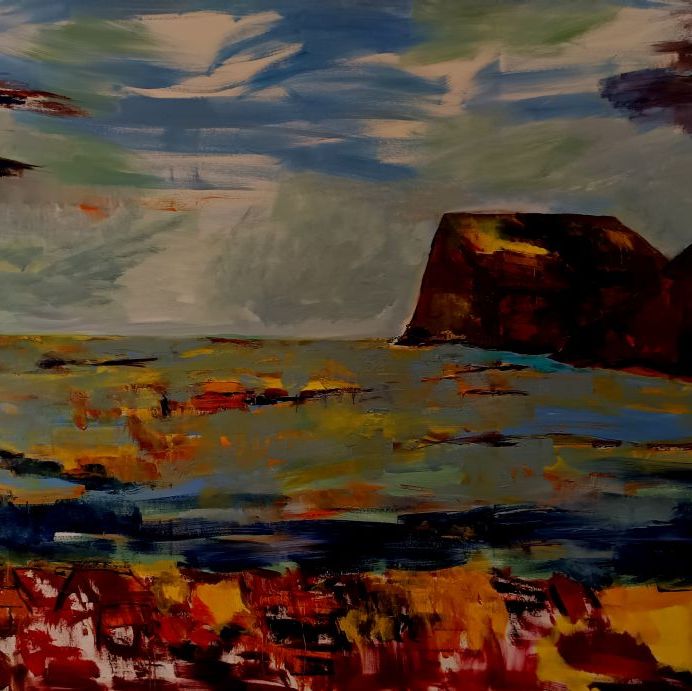 Nr. 422
Oil on convas
Titel: Havet og fjeldene
Mål: h. 150 x br. 200 cm
Incl. svæveramme sort/sølv
Pris dkr.  25.000 Euro 3.360