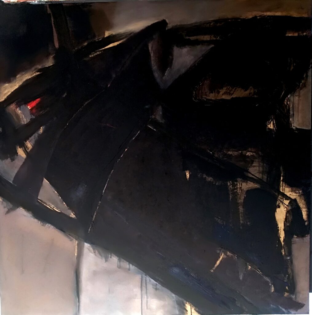 No. 391 Oil on masonite Mål: 122x122 Titel: Trækomposition Pris: dkr. 14.000
