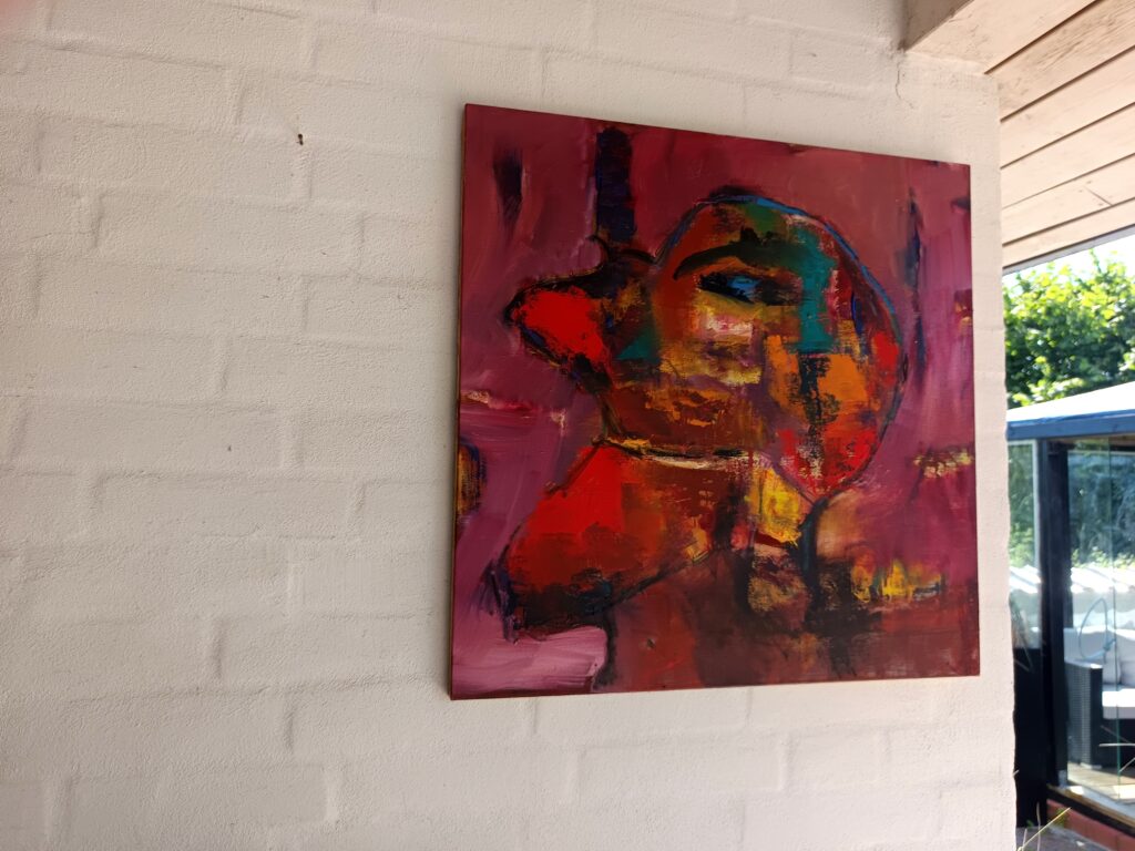 No. 430 Oil on canvas Mål: 50x50 Titel: Face Pris: dkr.3.000