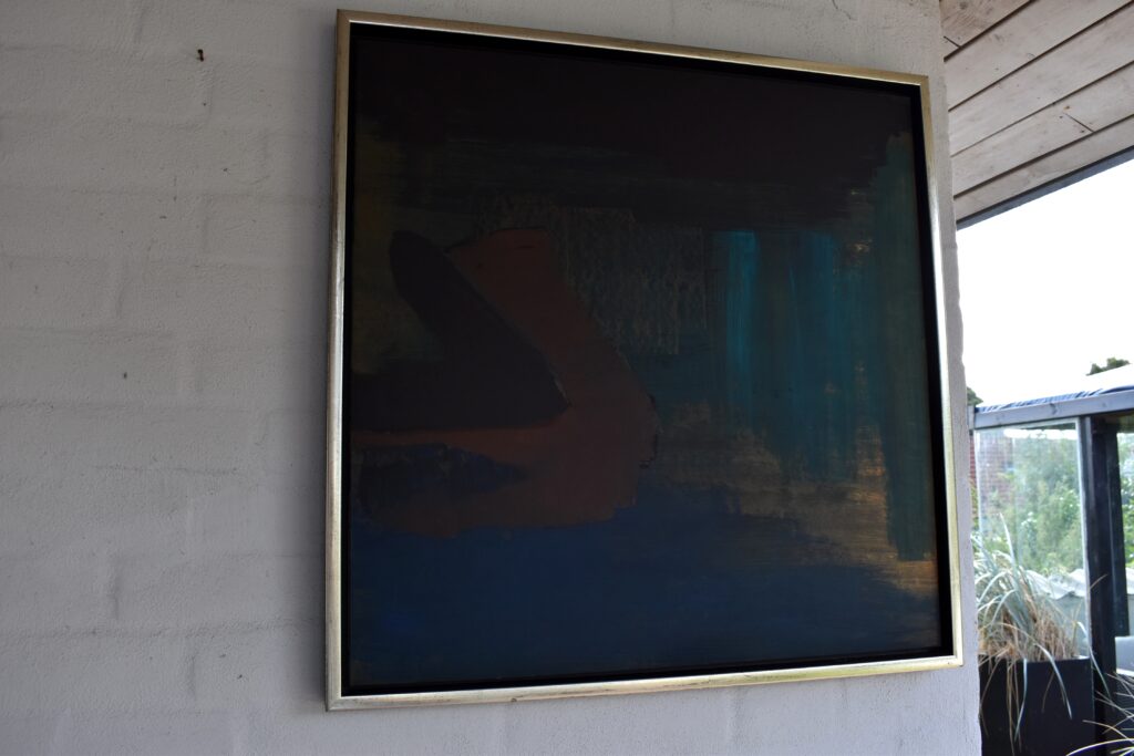 No. 366 Tittel: Lyset på vej frem Størrelse: h. 61cm x b. 61 cm Materiale: Oil on camasonite Indramning: Svæveramme sølv/sort Pris: dkr. 4.000 Euro 535