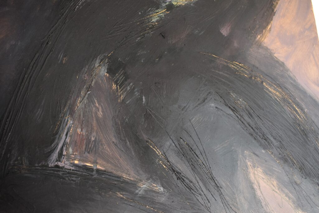 No. 368 Tittel: Vinger på flugt Størrelse: h. 61cm x b. 61 cm Materiale: Oil on camasonite Indramning: Svæveramme sølv/sort Pris: dkr. 4.000 Euro 535