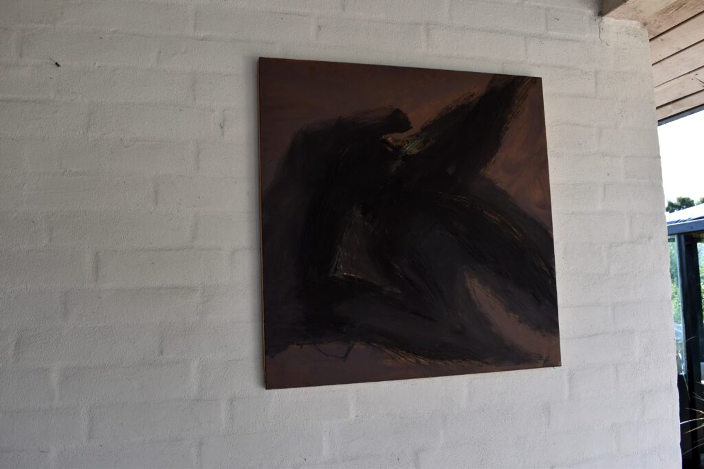 No. 368 Tittel: Vinger på flugt Størrelse: h. 61cm x b. 61 cm Materiale: Oil on camasonite Indramning: Svæveramme sølv/sort Pris: dkr. 4.000 Euro 535