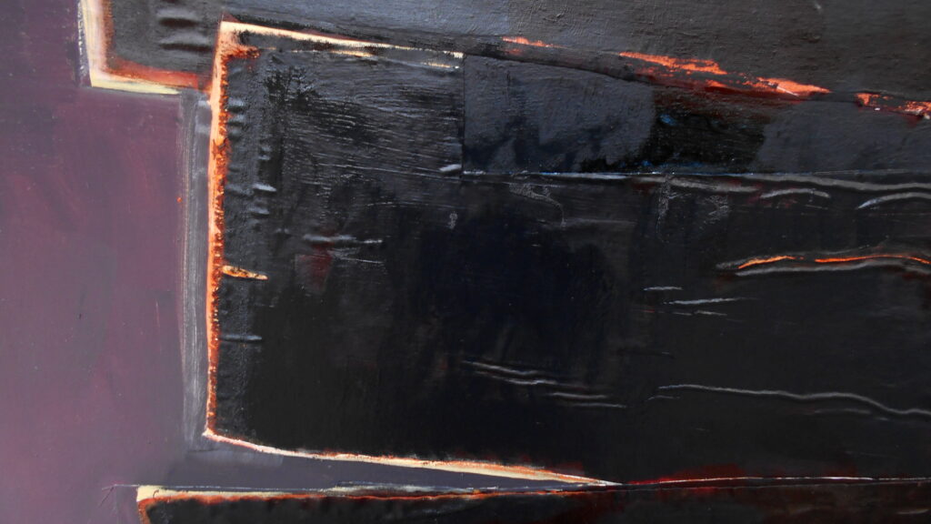 No. 375 Mål 200x150cm Titel: Robusthed Olie på lærred incl. svæveramme sort/sølv Pris kr. 30.000/Euro 401